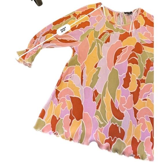 Halogen Pleated Floral Blouse 2X Retro Spring Top Y2K - Picture 8 of 10